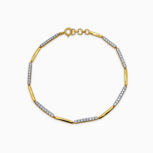 Gold Horizon Line Lab Grown Diamond Bracelet