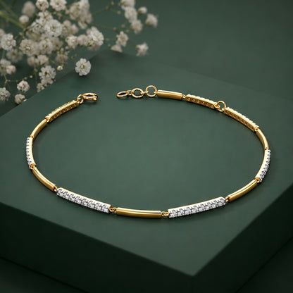 Anushka Sharma Gold Horizon Line Lab Grown Diamond Bracelet