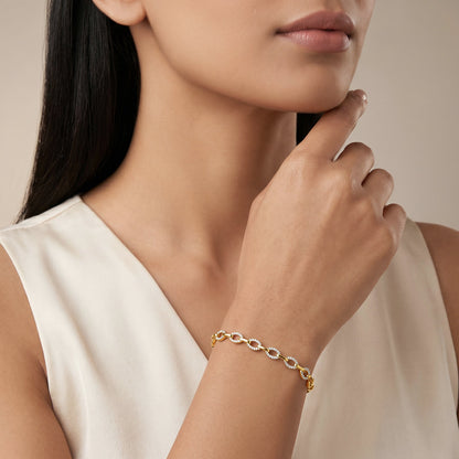 Gold Celestial Link Lab Grown Diamond Bracelet