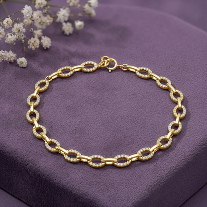 Gold Celestial Link Lab Grown Diamond Bracelet