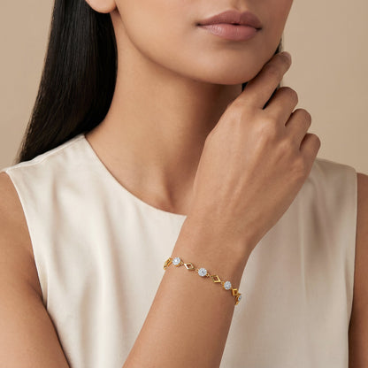 Gold Starlight Mosaic Lab Grown Diamond Bracelet
