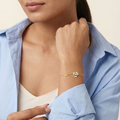Gold Horizon Line Lab Grown Diamond Bracelet
