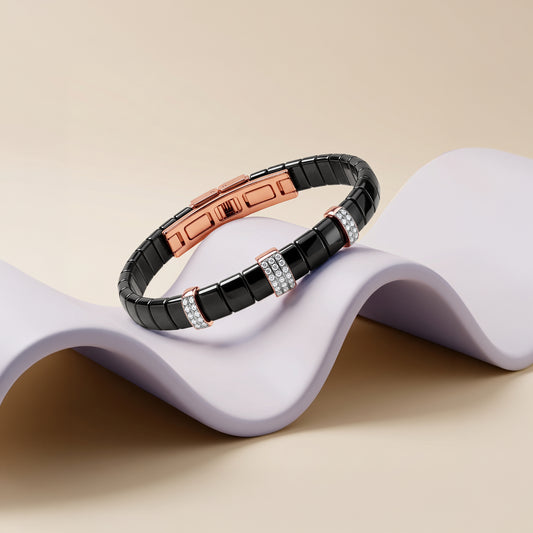 Rose Gold Prism Bar Lab Grown Diamond Bracelet