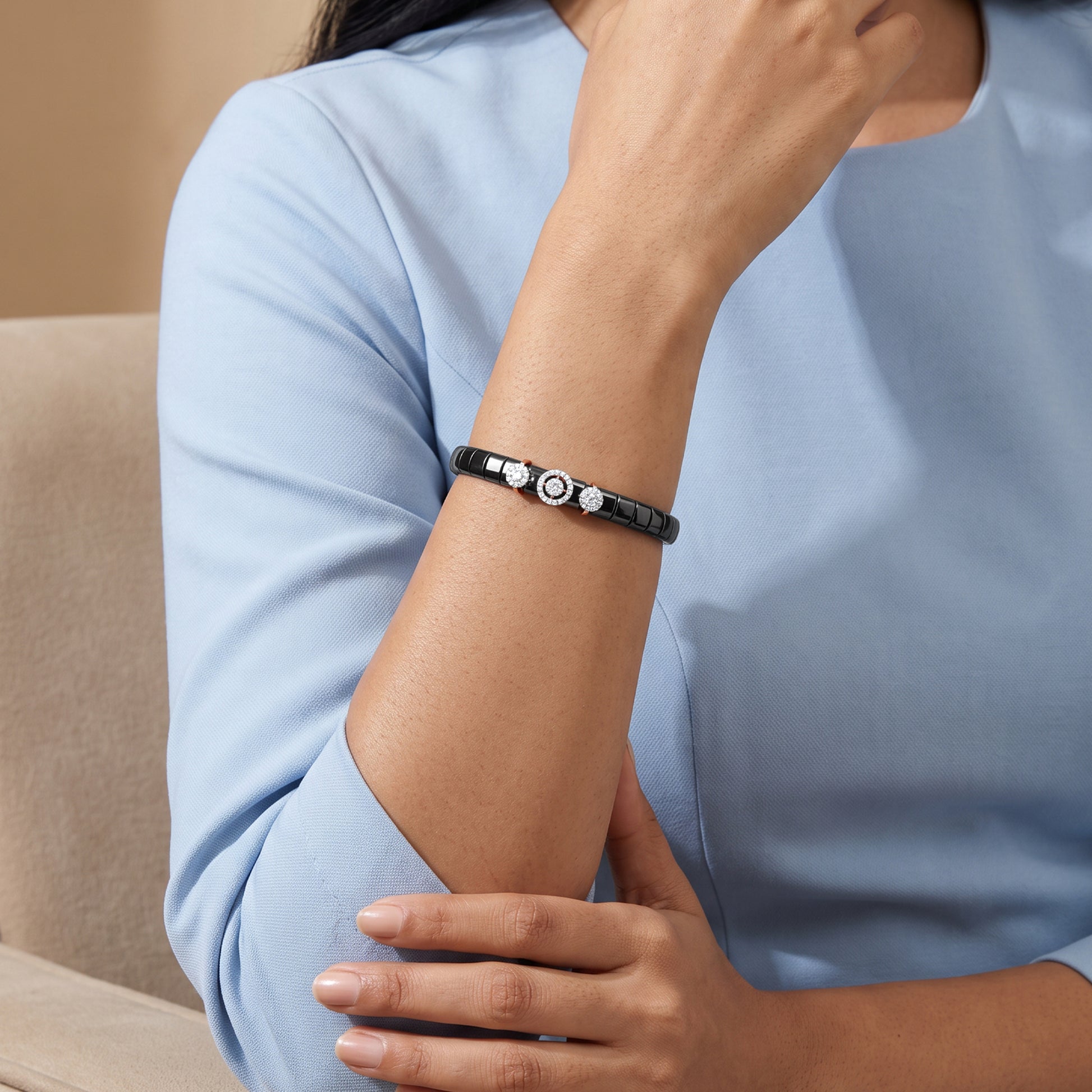 Rose Gold Infinite Circle Lab Grown Diamond Bracelet
