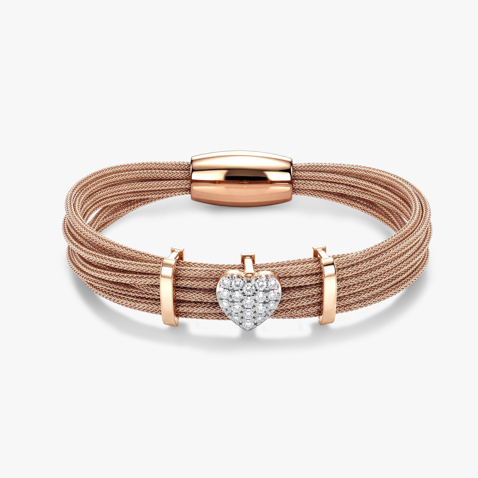Rose Gold Heartbeat Lab Grown Diamond Bracelet