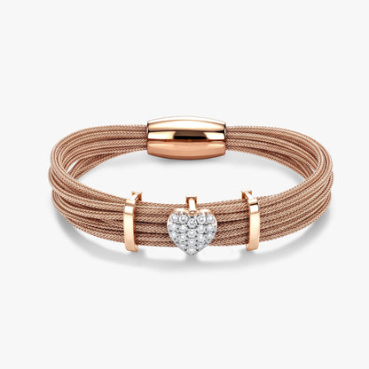 Rose Gold Heartbeat Lab Grown Diamond Bracelet