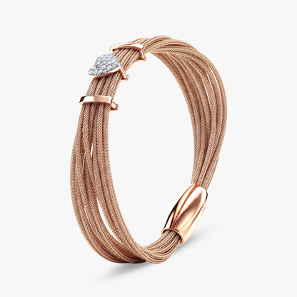 Rose Gold Heartbeat Lab Grown Diamond Bracelet