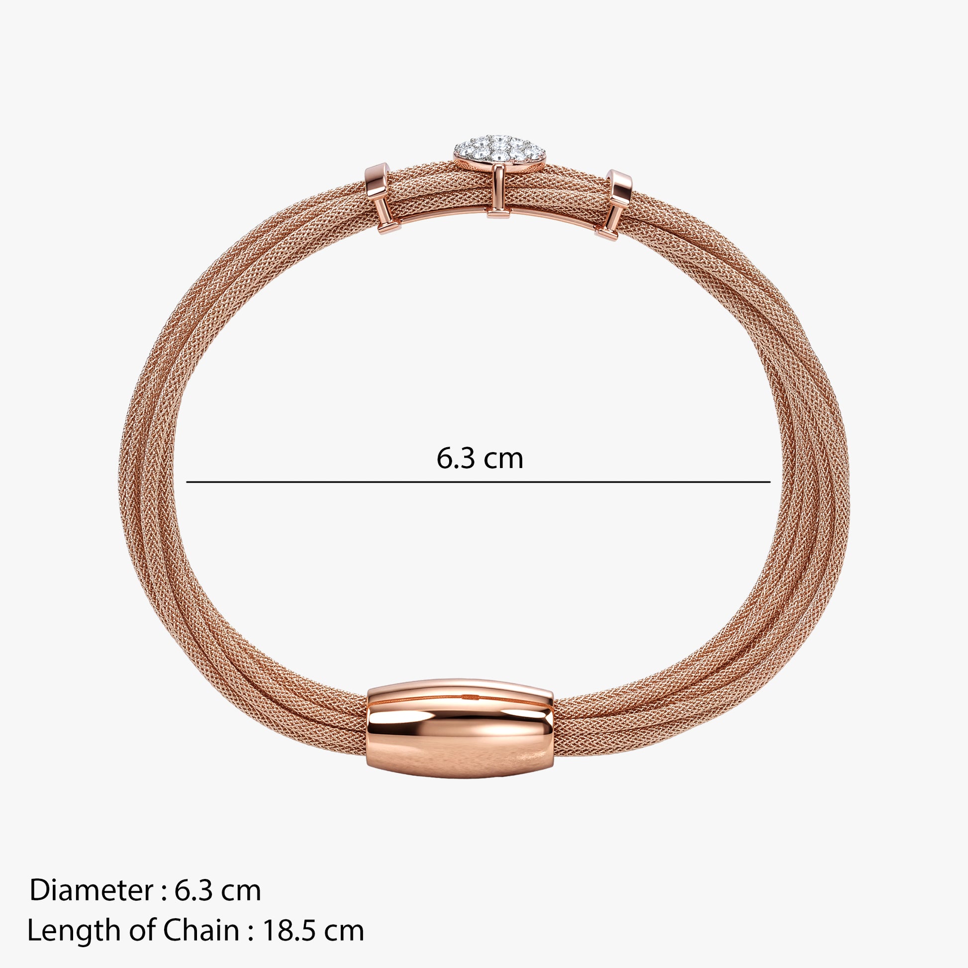 Rose Gold Heartbeat Lab Grown Diamond Bracelet