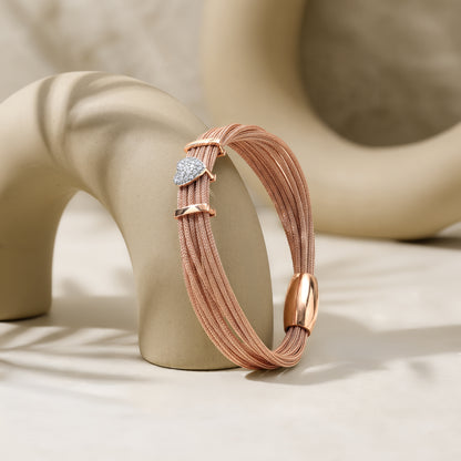 Rose Gold Heartbeat Lab Grown Diamond Bracelet