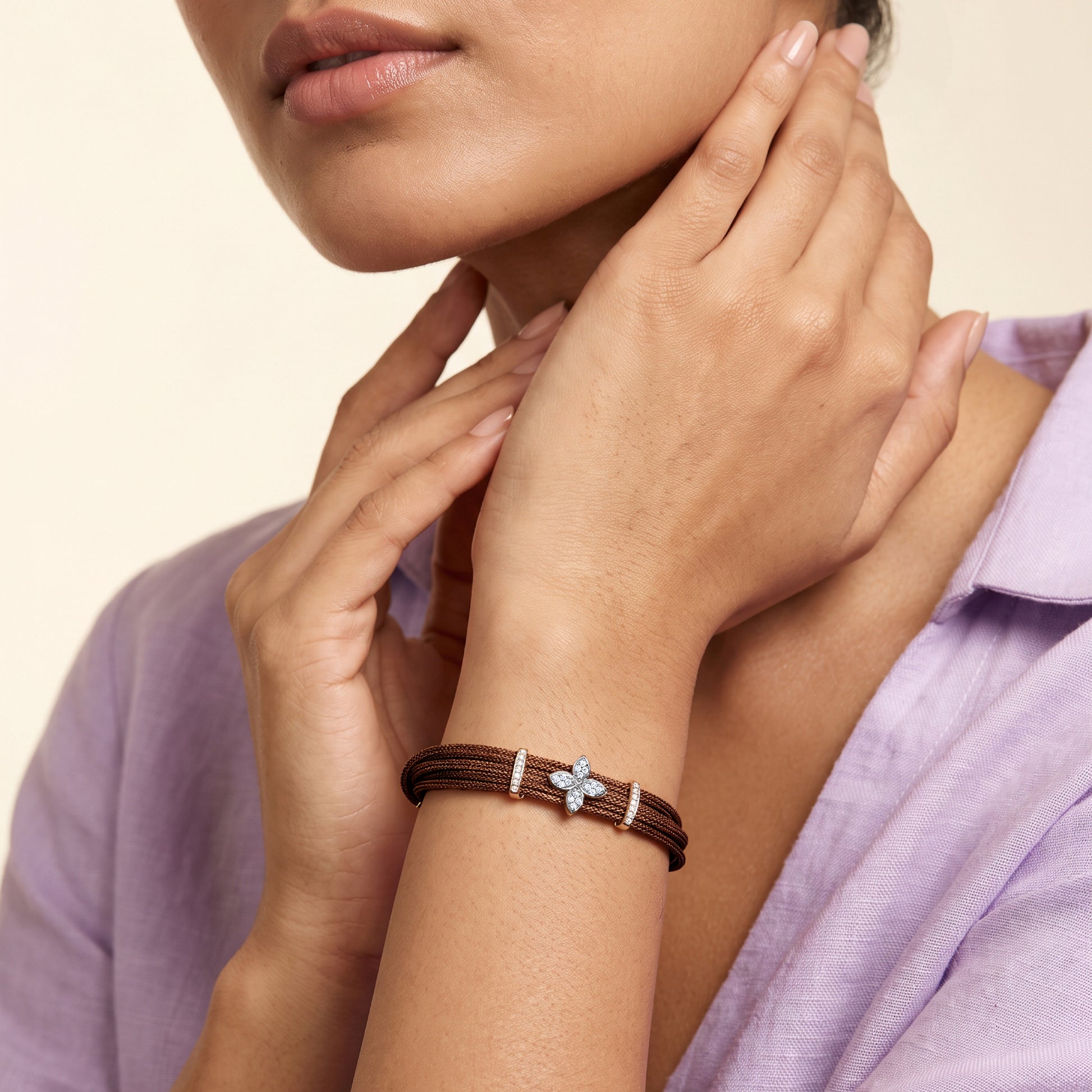 Rose Gold Bloom Stack Lab Grown Diamond Bracelet