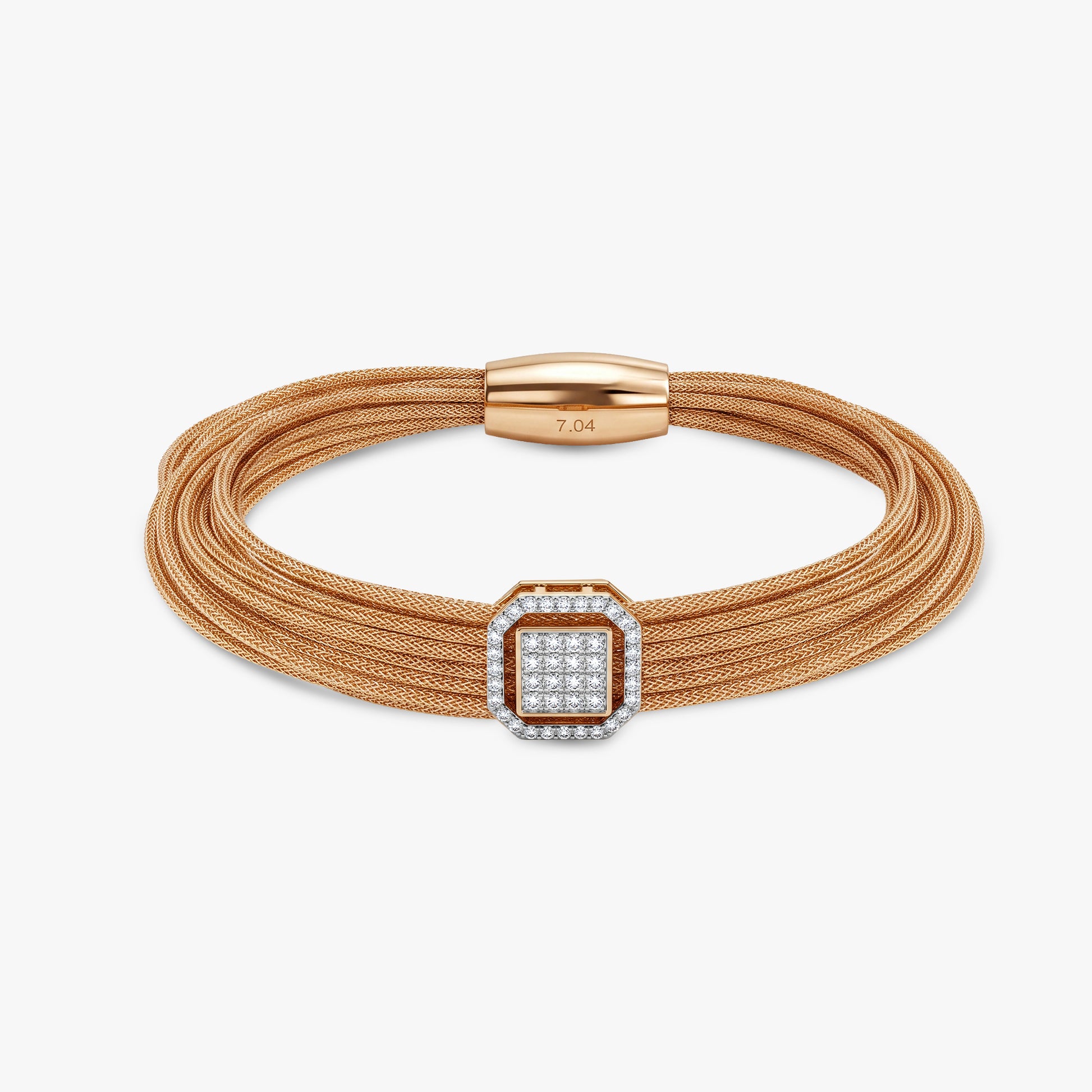 Gold Square Shine Lab Grown Diamond Bracelet
