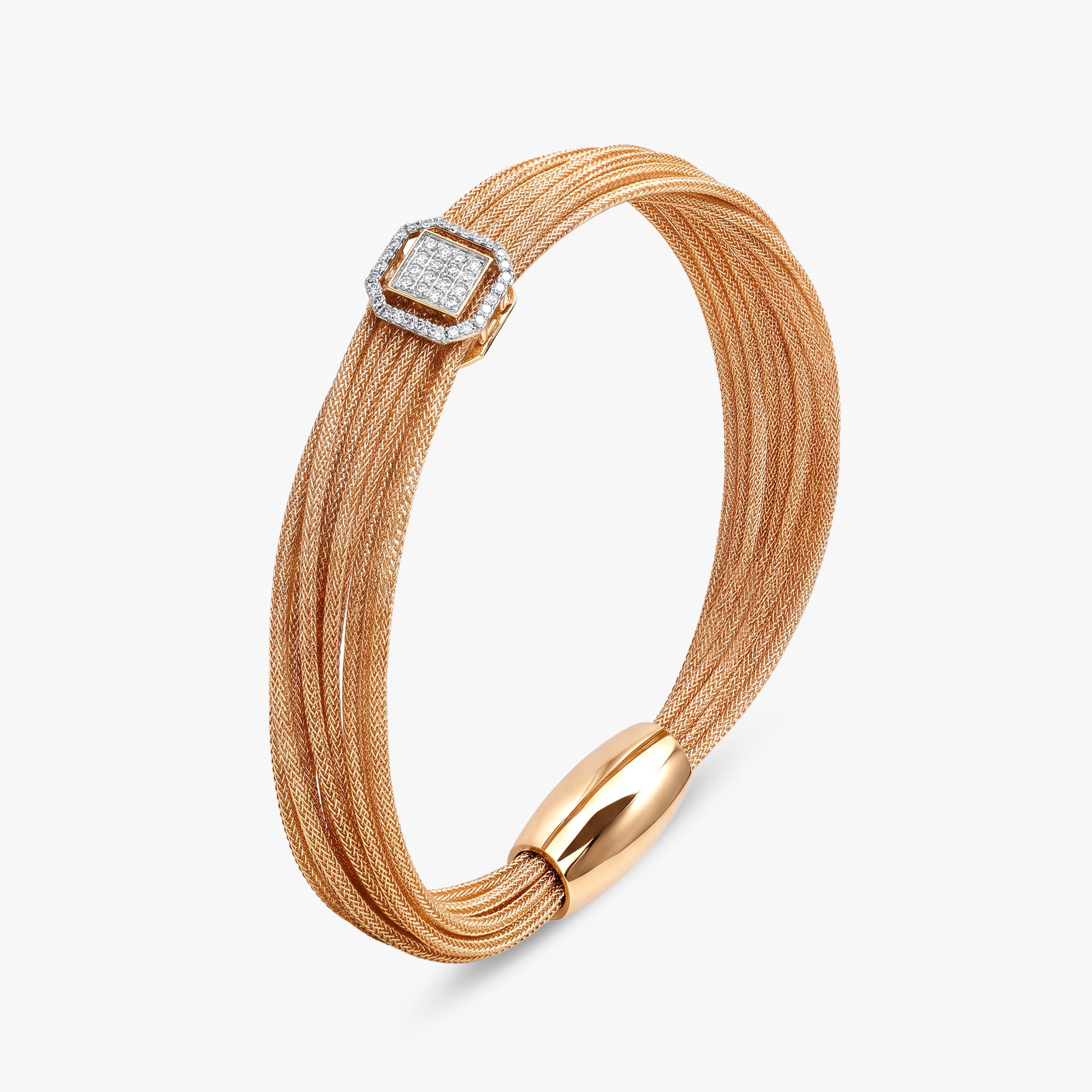Gold Square Shine Lab Grown Diamond Bracelet