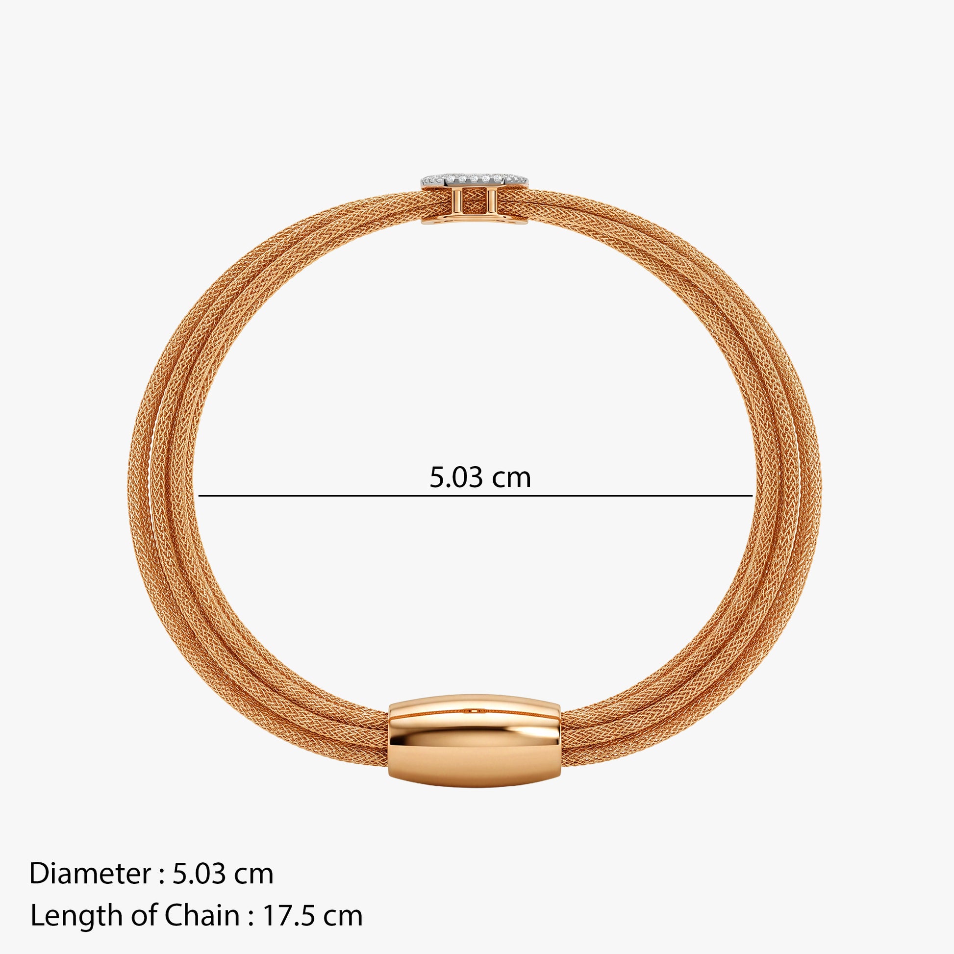 Gold Square Shine Lab Grown Diamond Bracelet