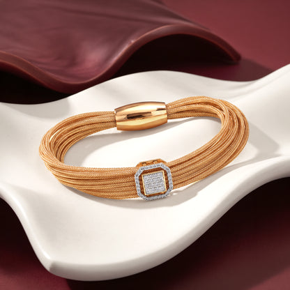 Gold Square Shine Lab Grown Diamond Bracelet