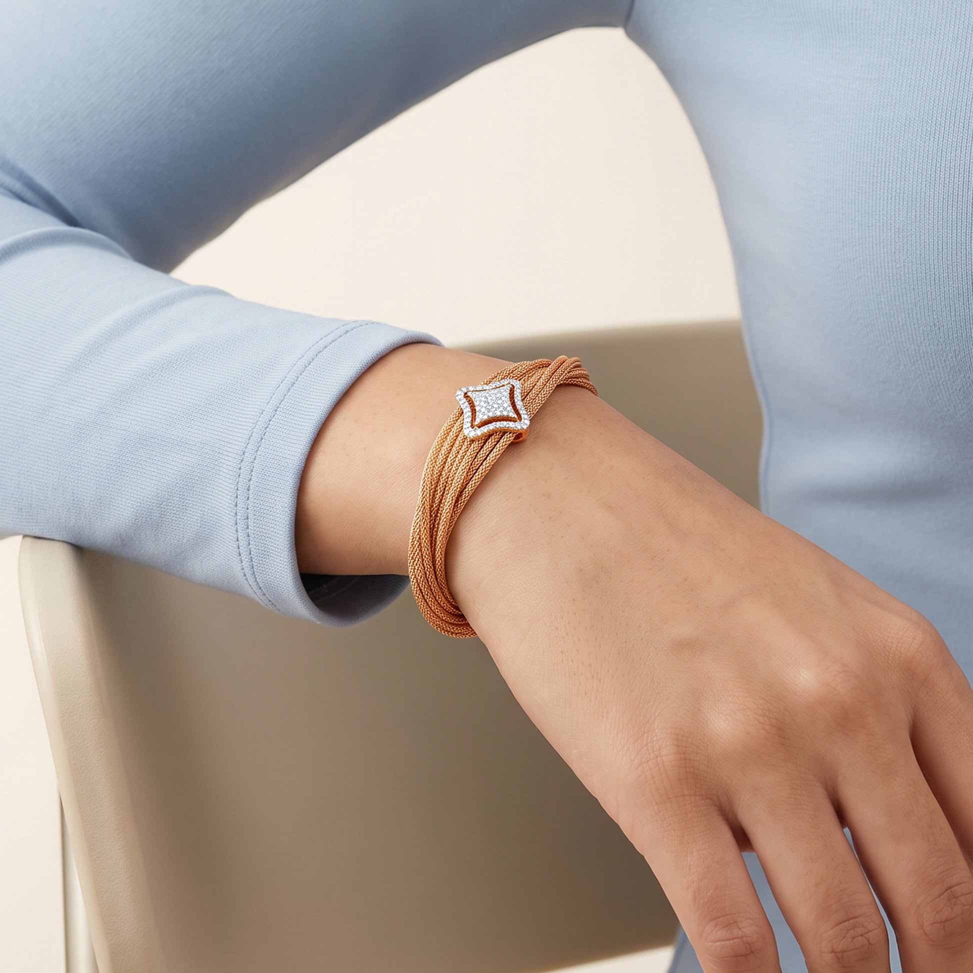 Gold Sparkling Gleam Lab Grown Diamond Bracelet