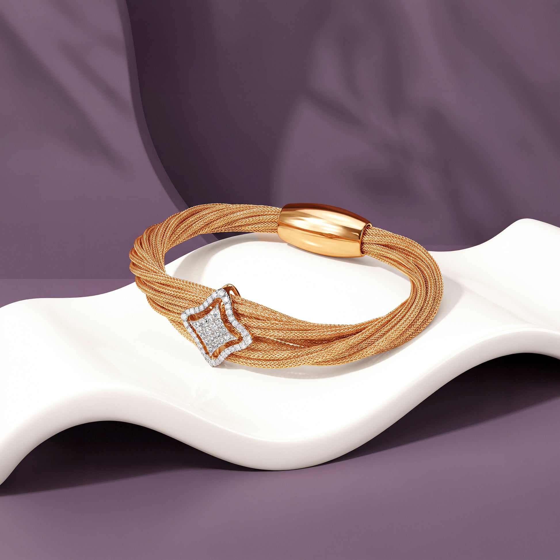 Gold Sparkling Gleam Lab Grown Diamond Bracelet