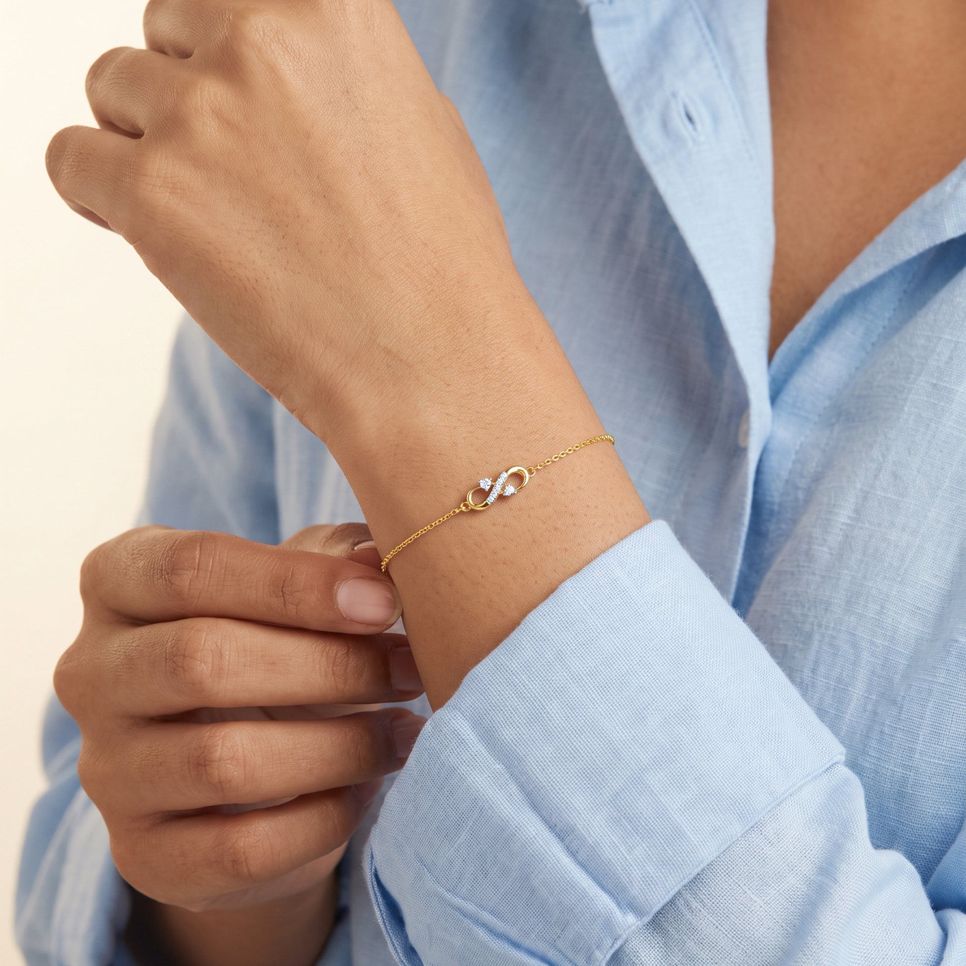Gold Infinite Sparkle Lab Grown Diamond Bracelet