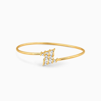 Gold Twirly Diamond Cuff Bracelet