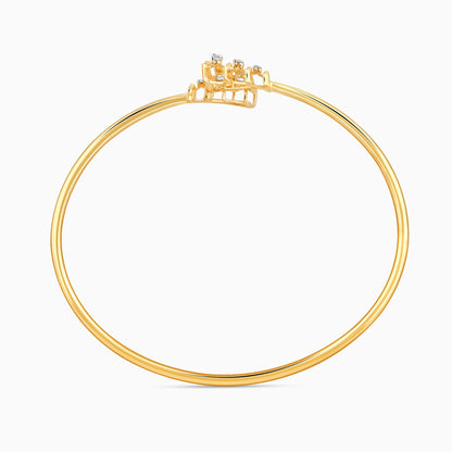 Gold Twirly Diamond Cuff Bracelet