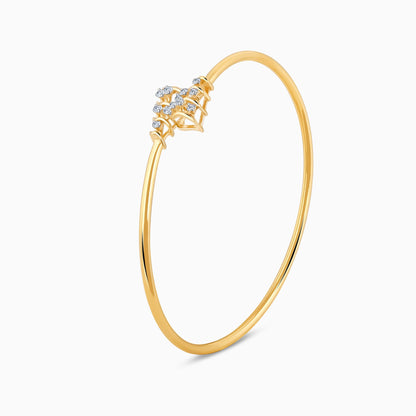 Gold Twirly Diamond Cuff Bracelet