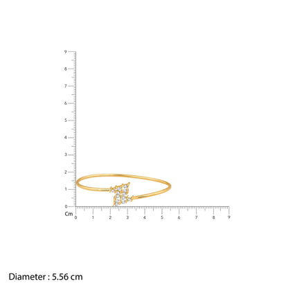 Gold Twirly Diamond Cuff Bracelet