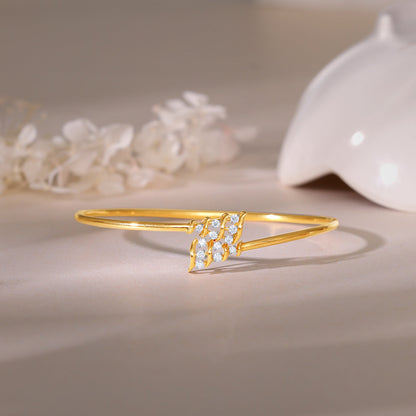 Gold Twirly Diamond Cuff Bracelet