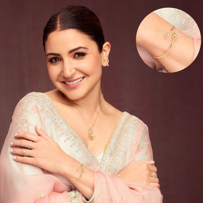 Gold Twirly Diamond Cuff Bracelet