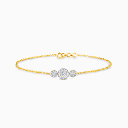 Gold Circular Flower Diamond Bracelet