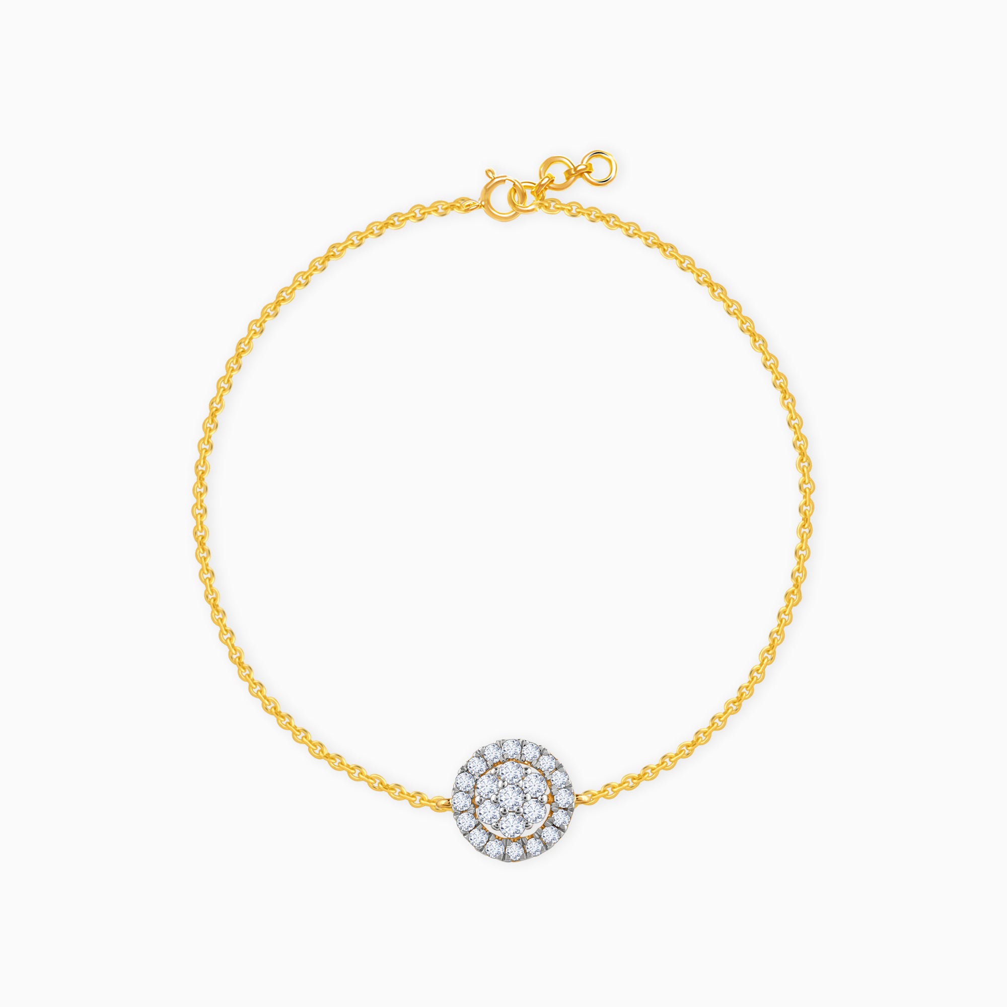 Gold Endless Circle Diamond Bracelet - Image 1