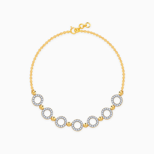 Gold Circular Glow Lab Grown Diamond Bracelet