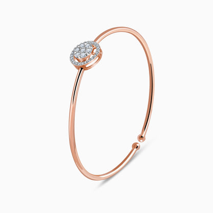 Rose Gold Aster Halo Lab Grown Diamond Bangle