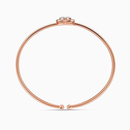 Rose Gold Aster Halo Lab Grown Diamond Bangle