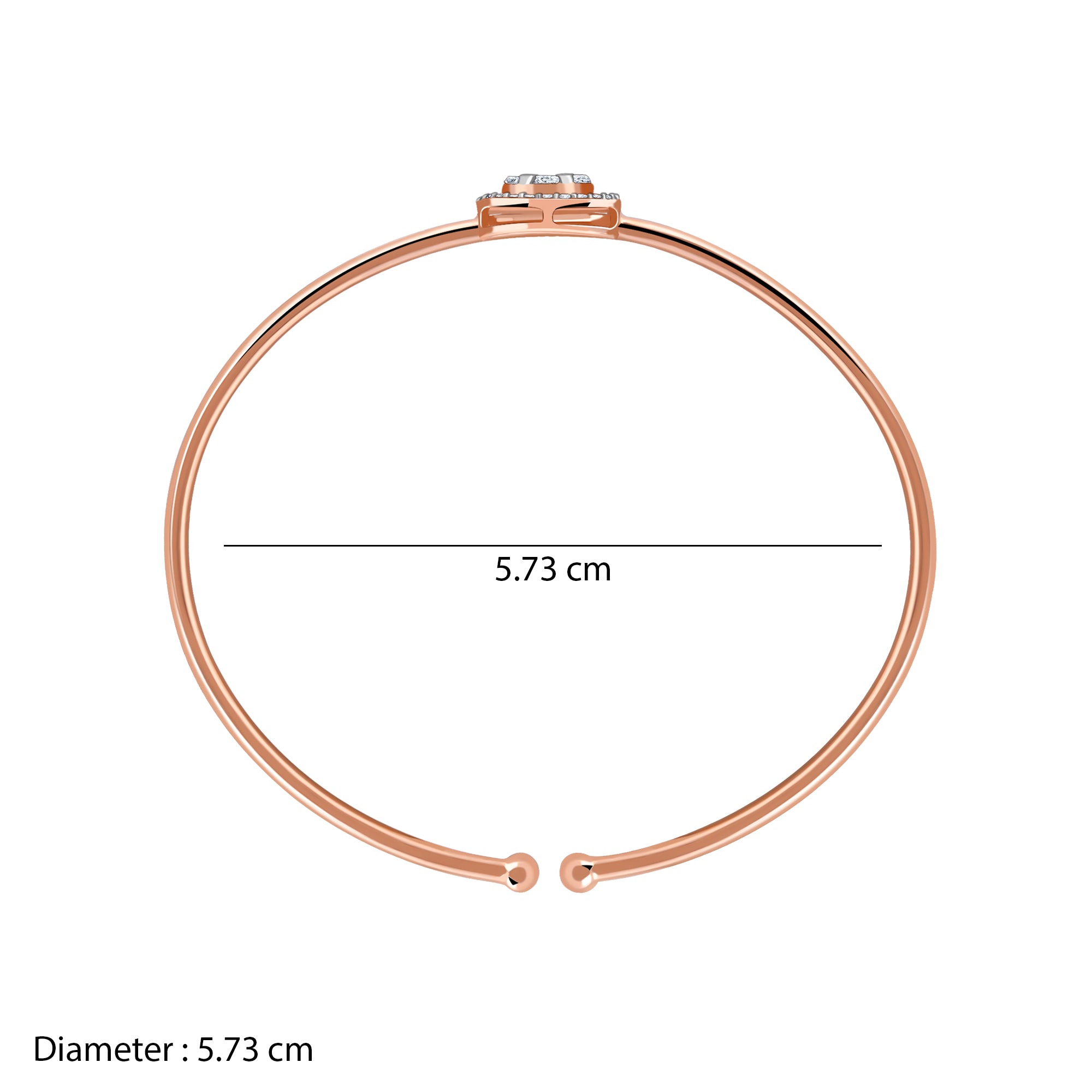 Rose Gold Aster Halo Lab Grown Diamond Bangle - view 6
