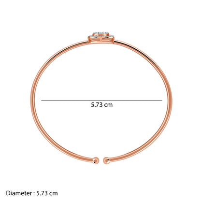 Rose Gold Aster Halo Lab Grown Diamond Bangle