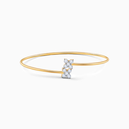 Gold Flora Bloom Lab Grown Diamond Bangle Bracelet