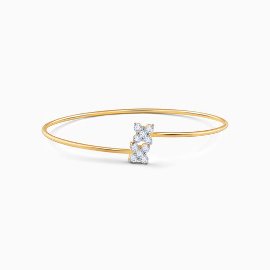 Gold Flora Bloom Lab Grown Diamond Bangle Bracelet