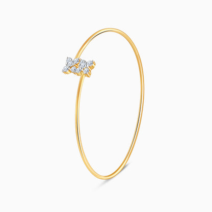 Gold Flora Bloom Lab Grown Diamond Bangle Bracelet