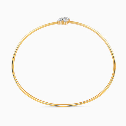 Gold Flora Bloom Lab Grown Diamond Bangle Bracelet
