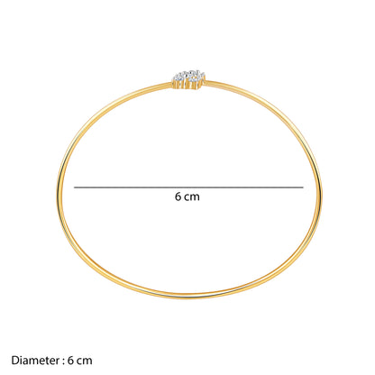 Gold Flora Bloom Lab Grown Diamond Bangle Bracelet