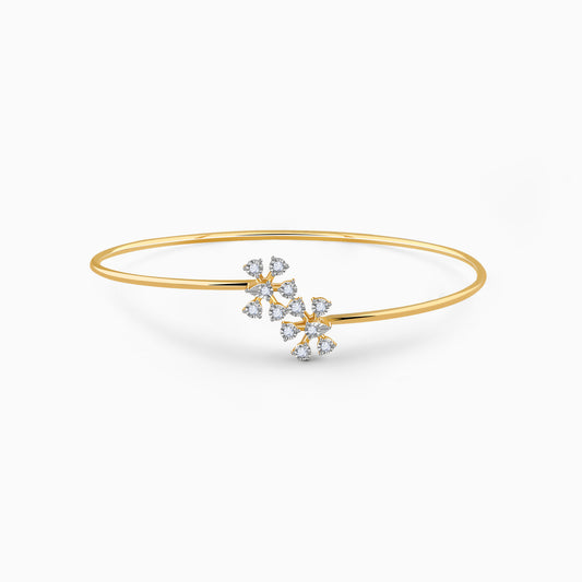 Gold Solbloom Lab Grown Diamond Bangle Bracelet