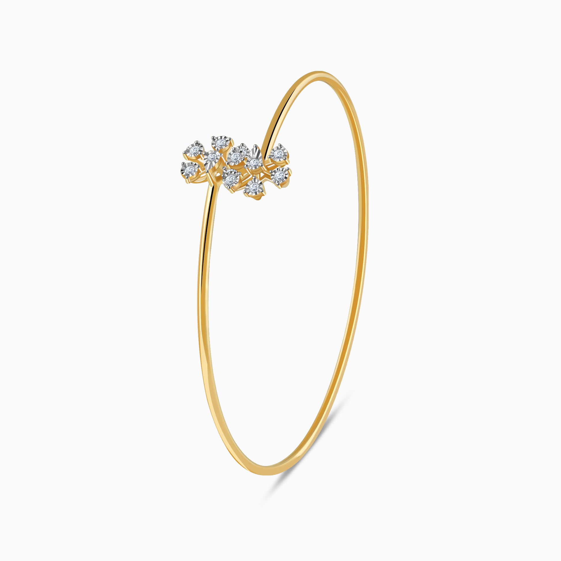 Gold Solbloom Lab Grown Diamond Bangle Bracelet