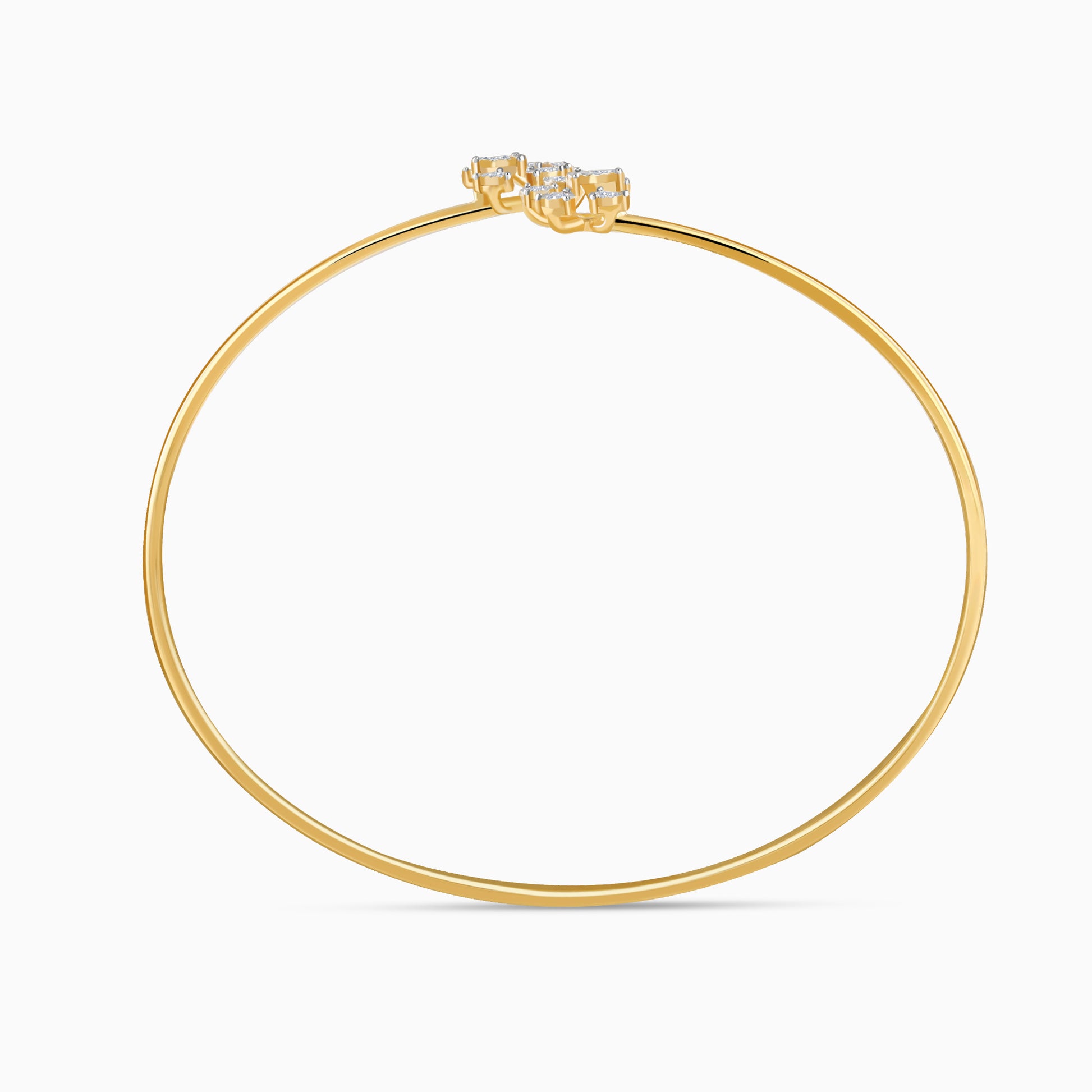 Gold Solbloom Lab Grown Diamond Bangle Bracelet