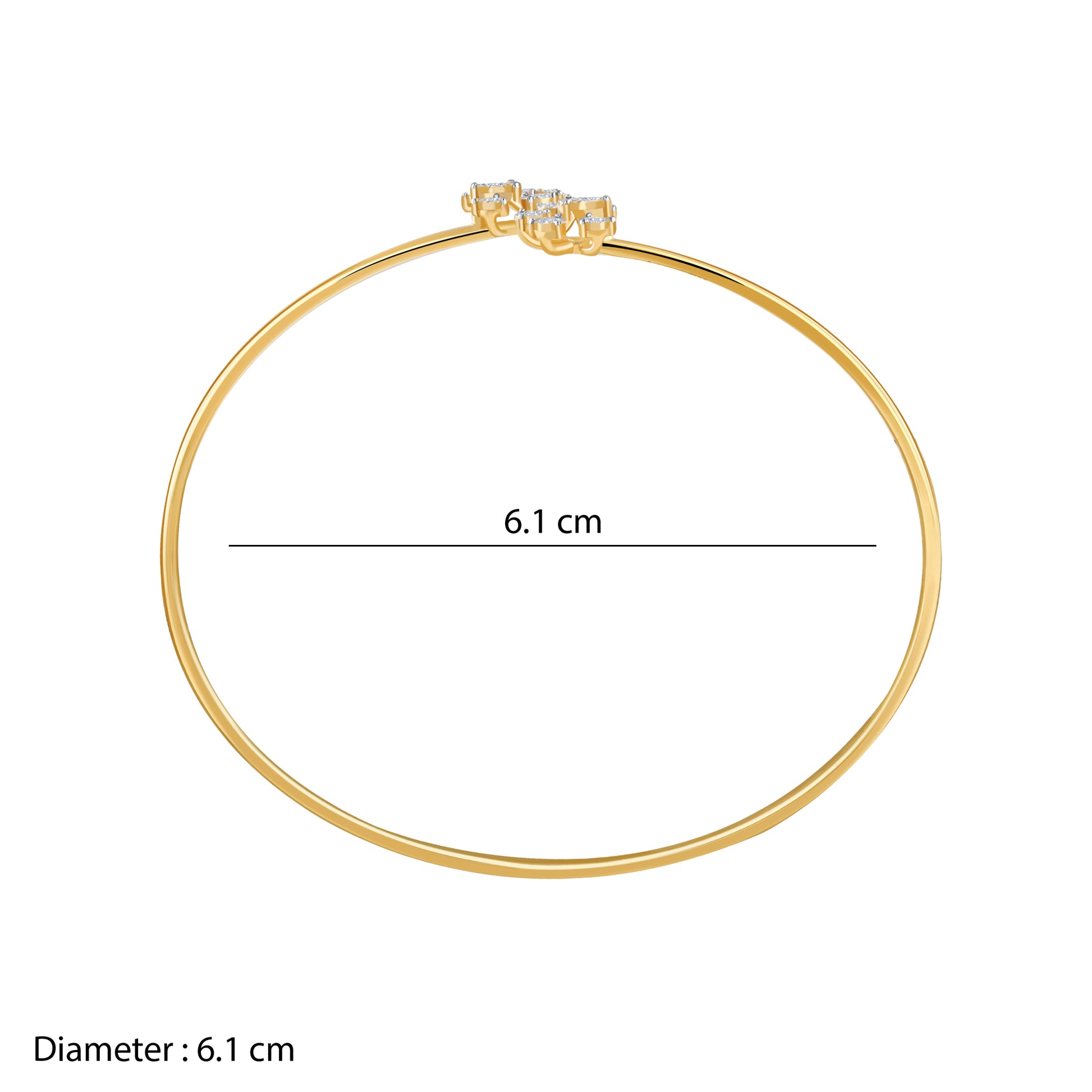 Gold Solbloom Lab Grown Diamond Bangle Bracelet