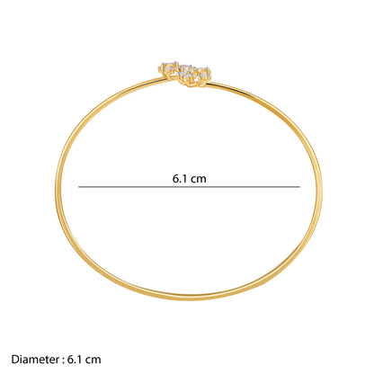 Gold Solbloom Lab Grown Diamond Bangle Bracelet