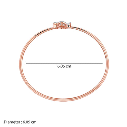 Rose Gold Alhambra Lab Grown Diamond Bangle