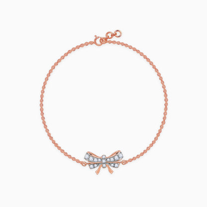 Rose Gold Bow Lab Grown Diamond Bracelet