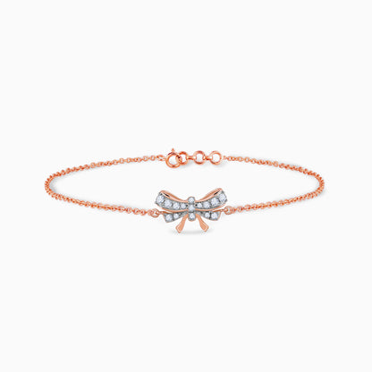 Rose Gold Bow Lab Grown Diamond Bracelet