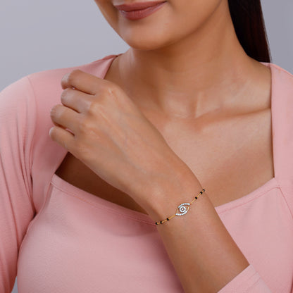 Gold Evil Eye Lab Grown Diamond Bracelet