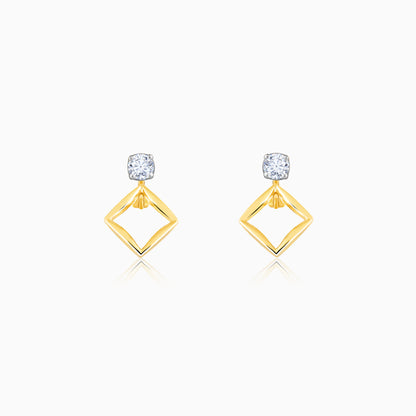 Gold Geometric Radiance Convertible Diamond Earrings