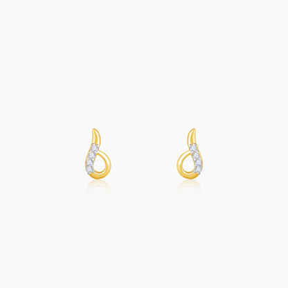 Gold Sparkling Diamond Earrings